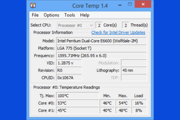 Programa que usamos para saber la temperatura del equipo